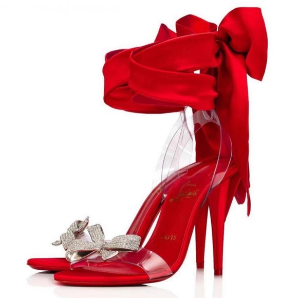 Christian Louboutin | Shoes | Christian Louboutin Astrinodo Ankle Tie Satin  Sandal | Poshmark